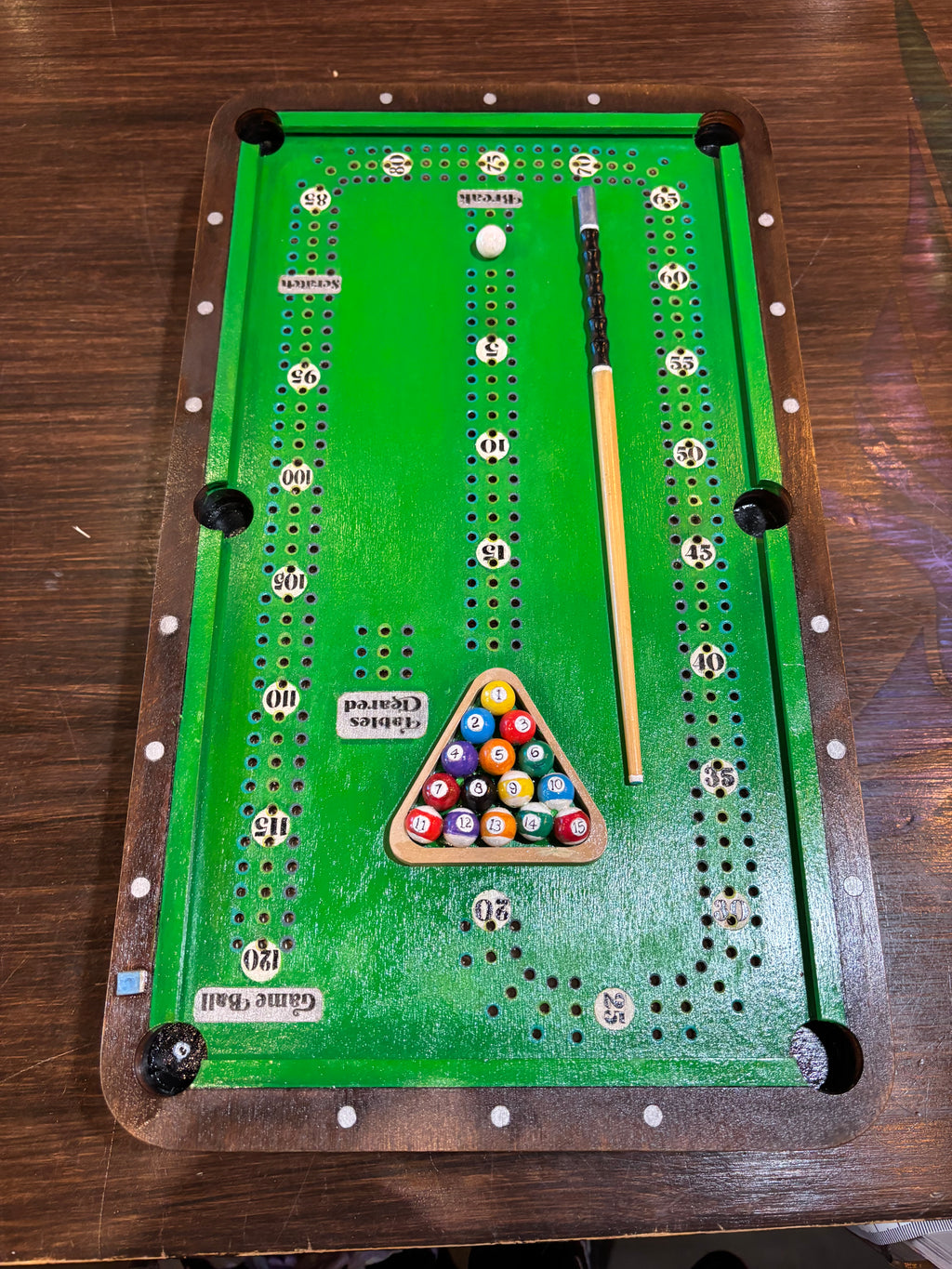 Pool Table Crib Board - Customizable