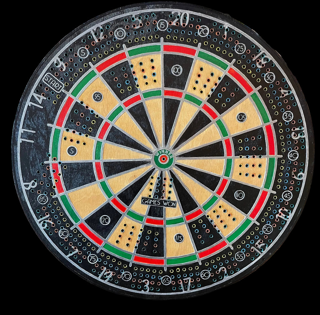Dartboard cribbage board.