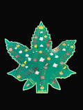 Decorative cannabis leaf cribbage board.